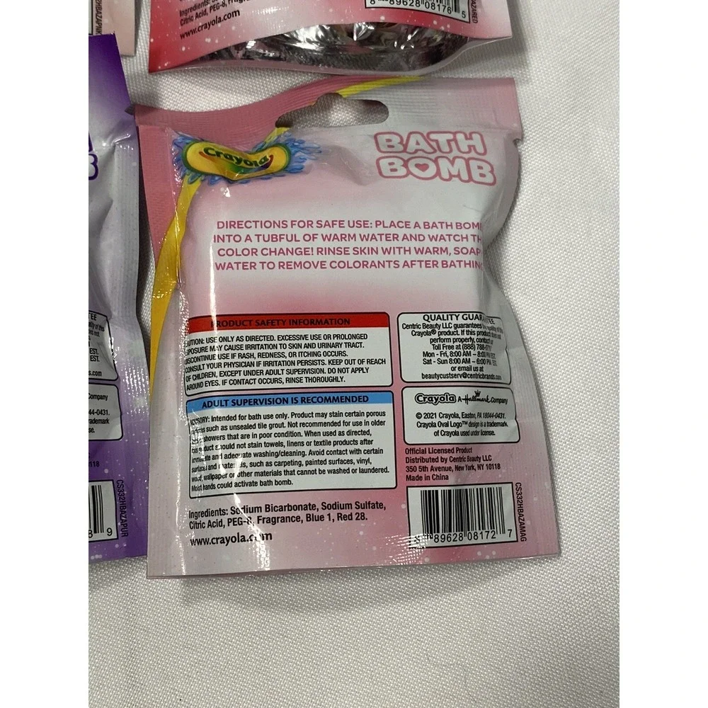 lot of 4 crayola heart shaped bath bombs strawberry cherry‎ grape cotton candy